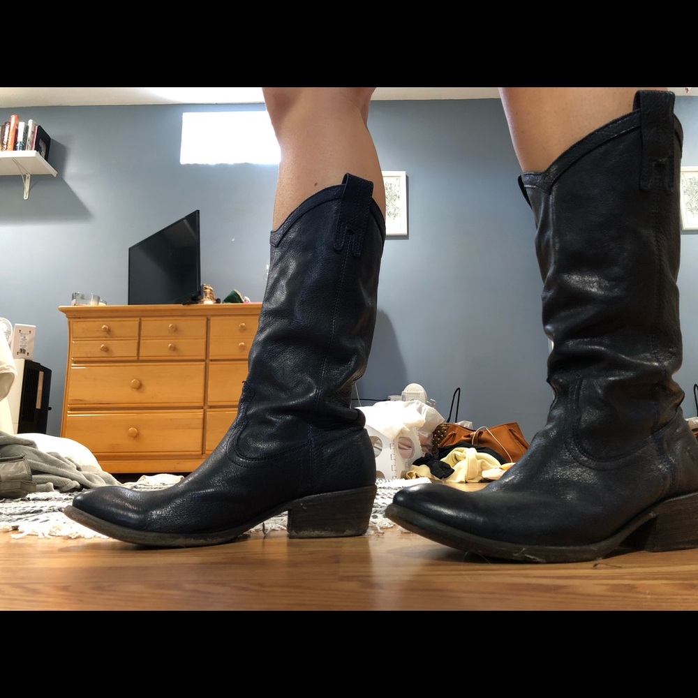 FRYE Navy Blue cowgirl boots - Picture 2 of 2